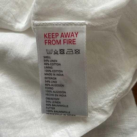 Urban Outfitters Button Down Strappy Back Linen White Dress - Picture 9 of 10